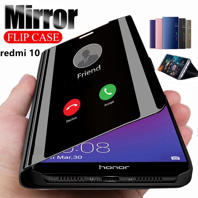 Ốp Điện Thoại Nắp Lật Mặt Gương Chống Sốc Cho Samsung Galaxy S21 FE 5G S21FE S22 Plus + Ultra