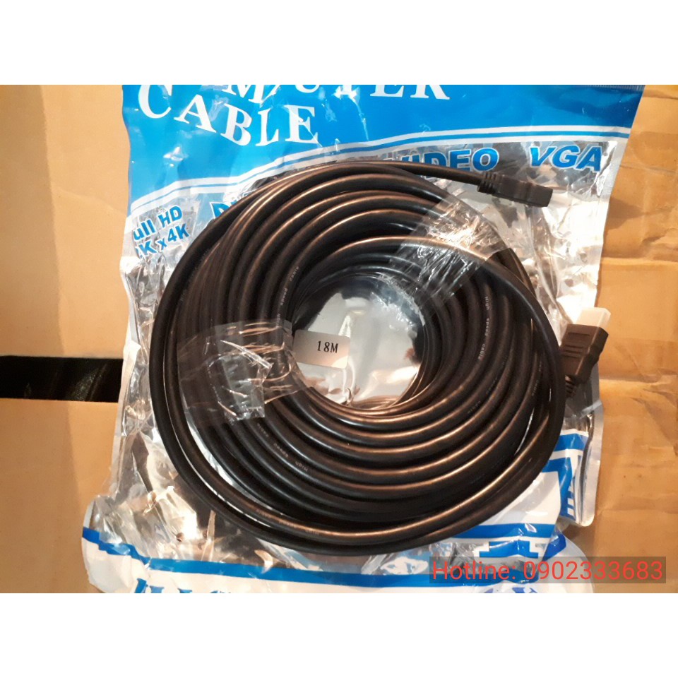 Cáp hdmi 18m full hd | dây hdmi 18m tròn đen