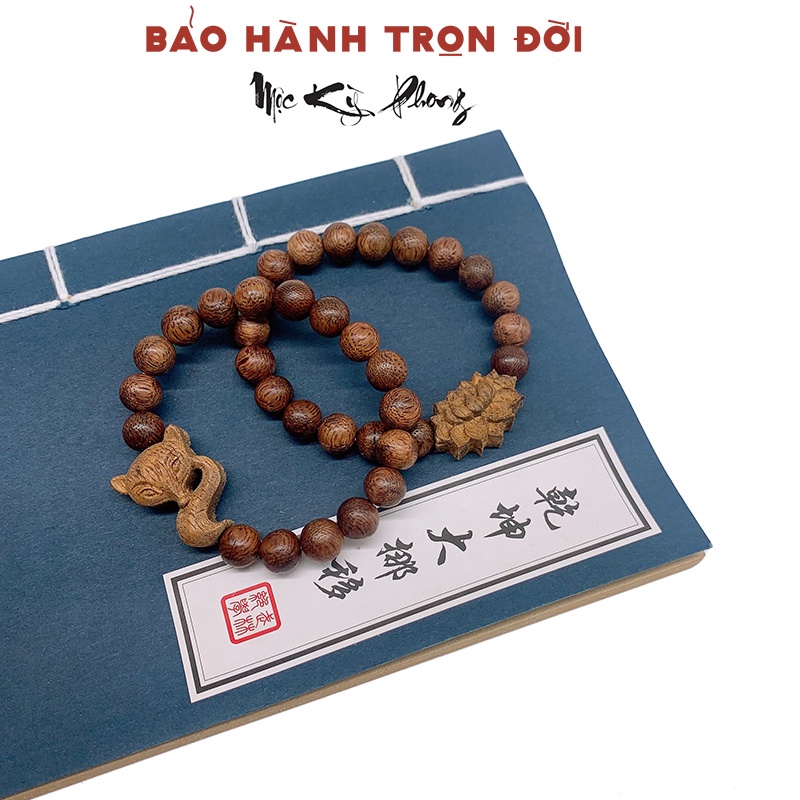 Vòng Trầm Hương Đơn Mix Charm Nam Nữ Đủ Size 10mm 12mm 14mm 16mm Mộc Kỳ Phong