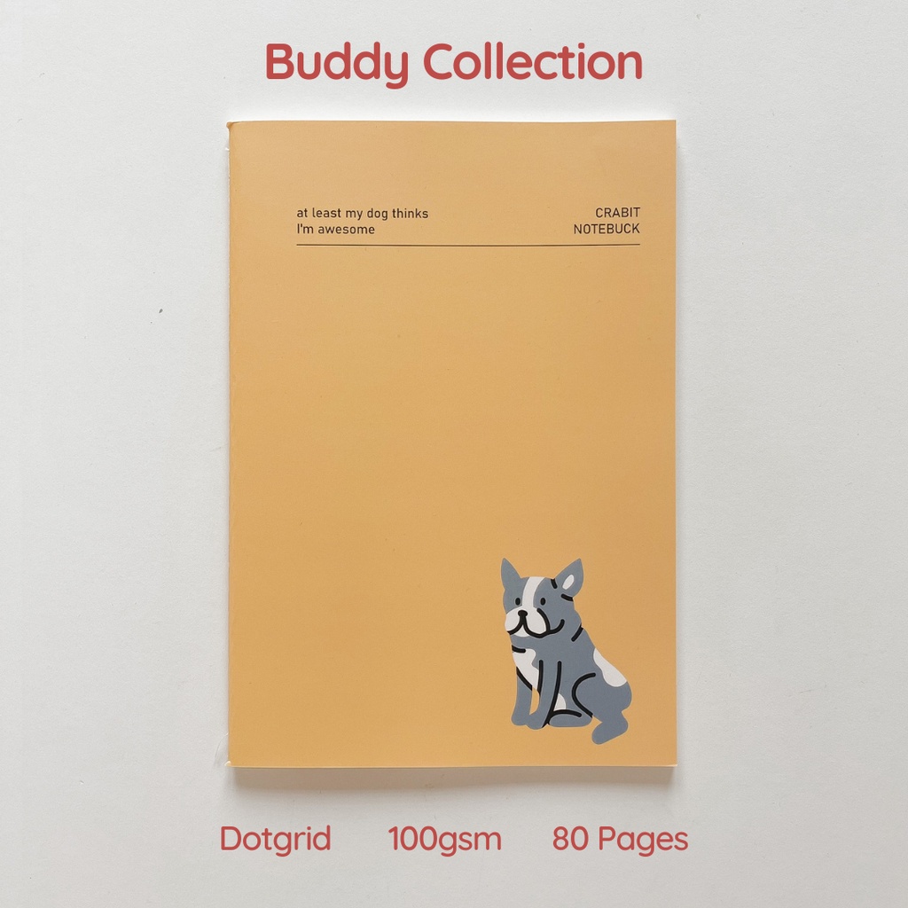 Vở may gáy Crabit kẻ ngang dot grid 80 trang 100gsm - Buddy Collecion