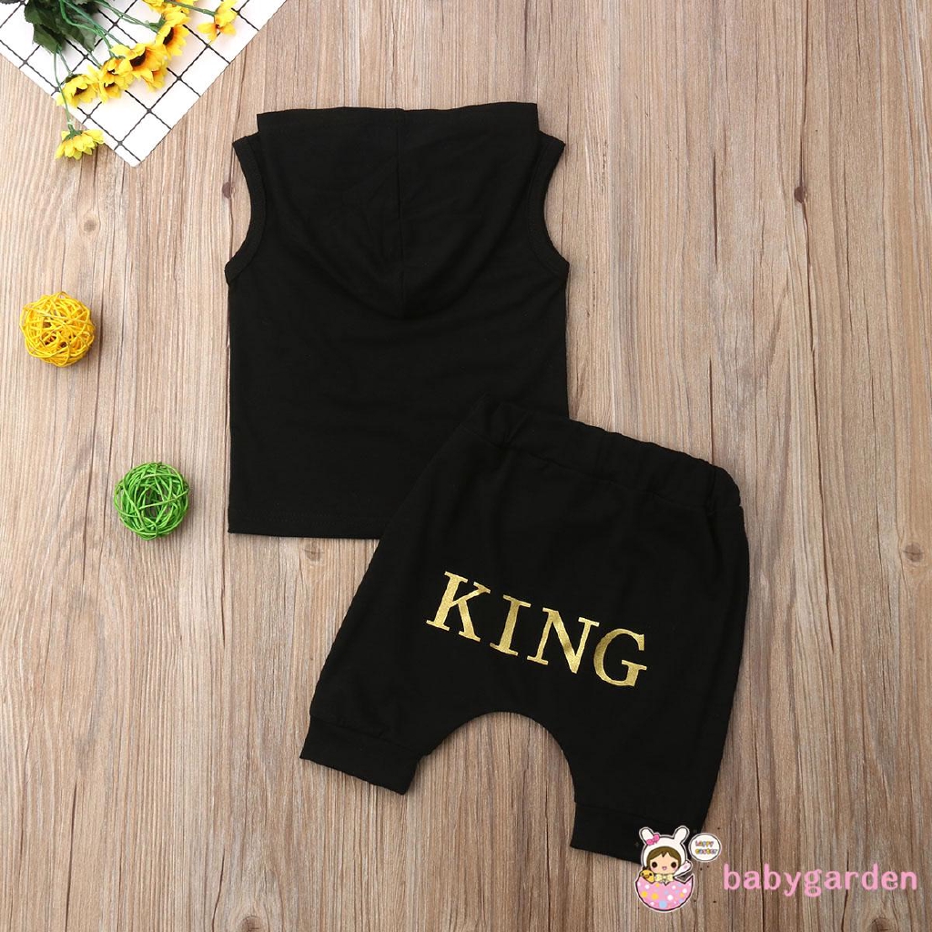 Set áo không tay nón trùm quần dài thời trang xinh xắn cá tính cho bé trai