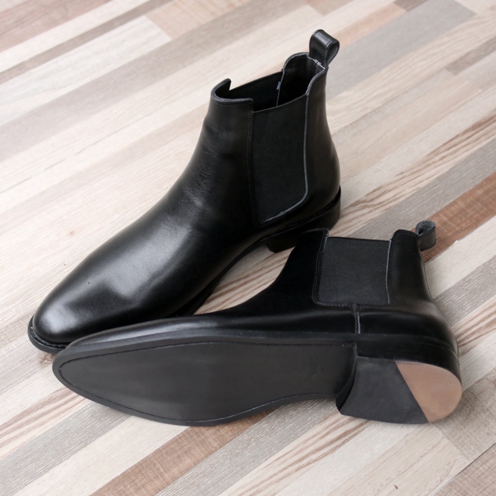Giày Chelsea boots nam chất liệu da bò đế crepe độn 3.5cm