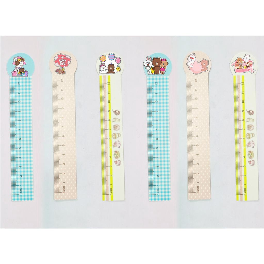 thước kẻ dẻo gấu brown thỏ cony TPP3 thước kẻ cute thước kẻ dễ thương 12 cm
