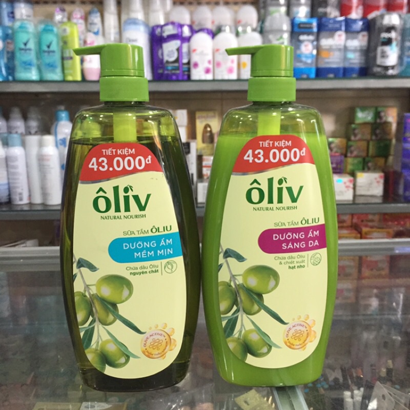 Sữa Tắm Ôliu Ôliv Dưỡng Ẩm Mềm Mịn và Dưỡng Ẩm Sáng Da chai 1 Lít