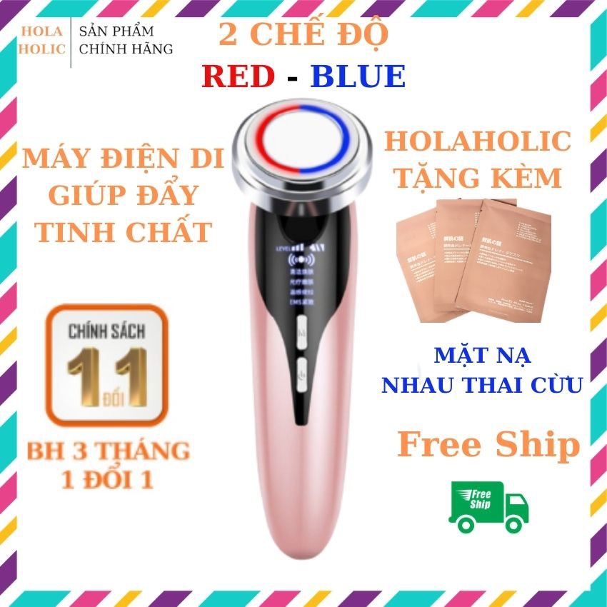 [Nhớ Chọn Quà] Máy Di Tinh Chất Nóng Lạnh* Mini Cầm Tay, Giúp Đẩy Dưỡng Chất, Masage Mặt, Tẩy Trang Với Công Nghệ Ion