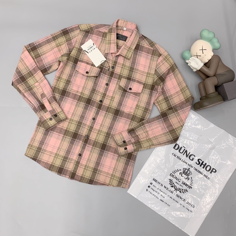 Áo sơ mi kẻ 2 túi ngực , sơ mi nam kẻ pha màu giá dễ phối đồ -T016