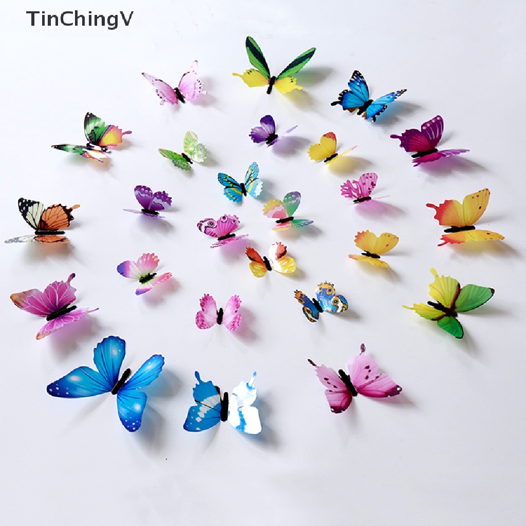 Set 12 Bươm Bướm Dạ Quang Dán Tường Trang Trí Nghệ Thuật