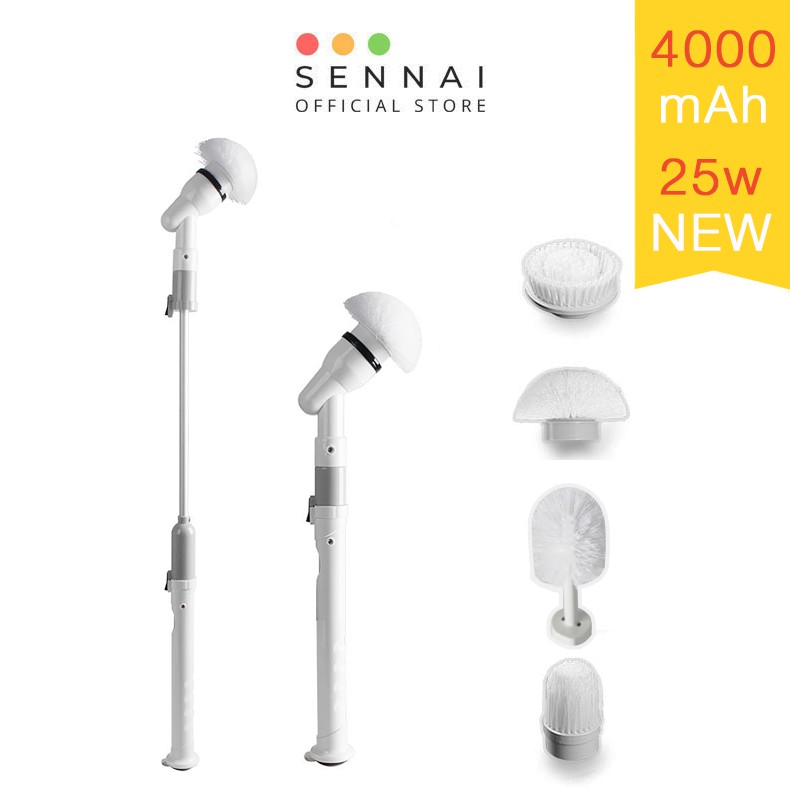 Chổi Cọ Nhà Vệ Sinh Bồn Cầu Toilet Không Dây Đa Năng SENNAI Công Suất 25W Pin 4000mAh - Hàng Chính Hãng Mẫu Mới