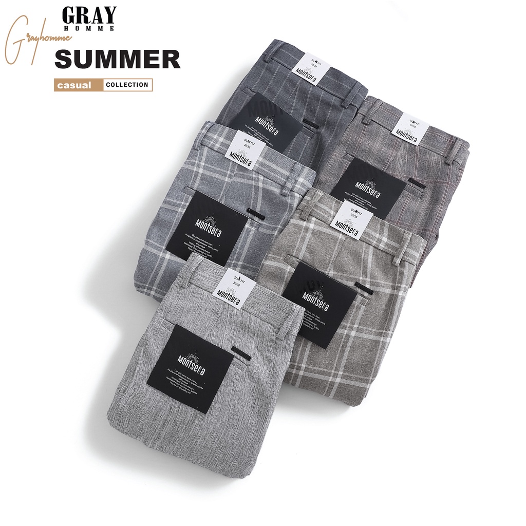 Quần Short Âu Kẻ Sọc GRAYHOMME Vải Cotton Co Giãn Nhẹ Kiểu Dáng Âu Trẻ Trung Năng Động - BT112