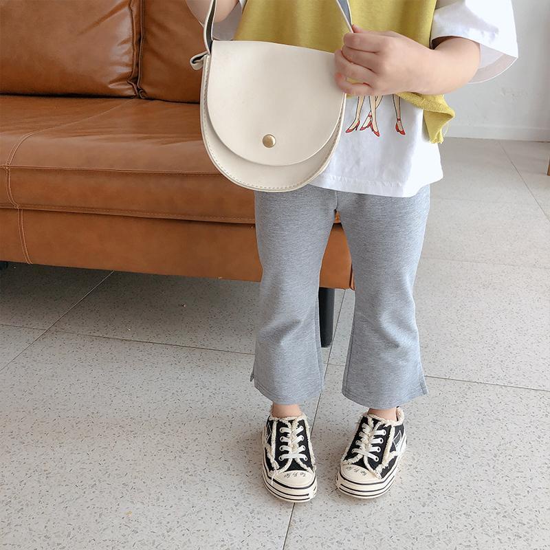 Quần Cotton Trơn Màu Ôm Dáng Ống Loe Thời Trang Nhật Hàn Mới 2022 Cho Bé Gái