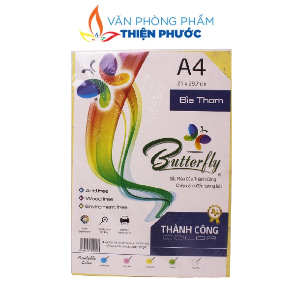 Bìa Thái A4 thơm cứng dày 180gsm 100 tờ - Bìa lót tài liệu THIỆN PHƯỚC