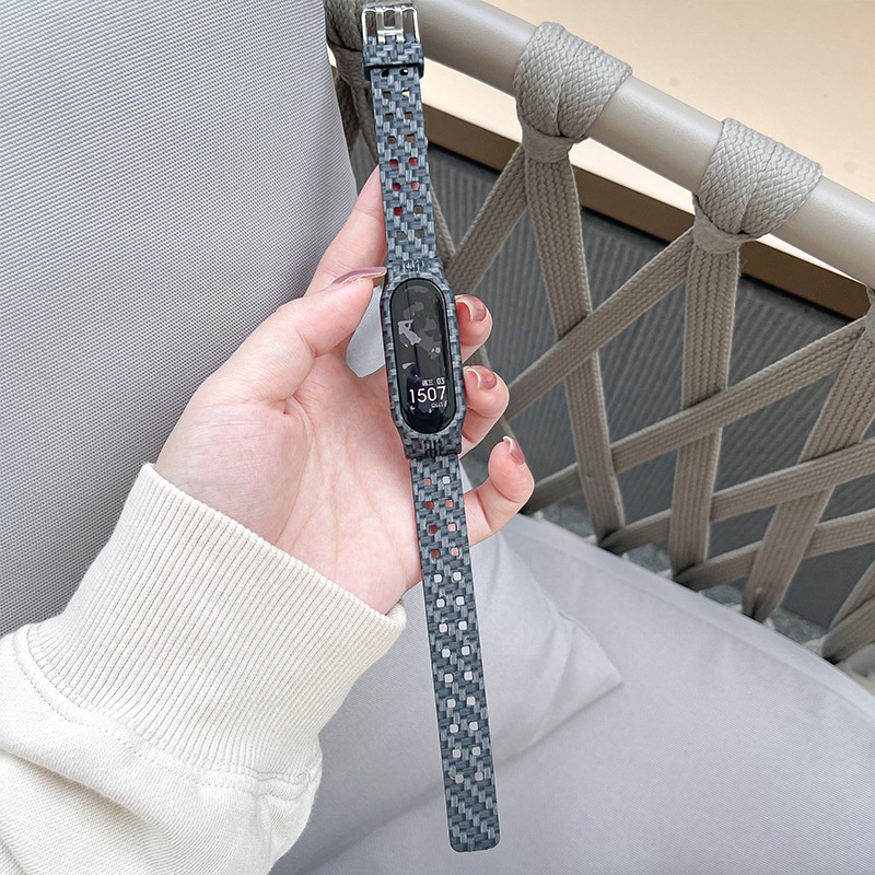 Dây Đeo Sợi Carbon Cao Cấp Cho Đồng Hồ Thông Minh Xiaomi Mi Band 6/5/4/3