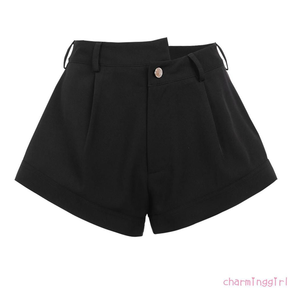 Quần Short Nữ Lưng Cao Ống Rộng Cá Tính