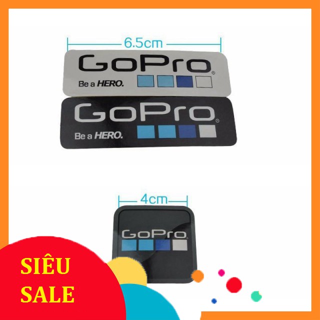 [SiêuRẻ] Bộ 6 Miếng dán Logo Gopro đẹp mắt, miếng dán camera hành trình logo gopro, phụ kiện camera hành trình .