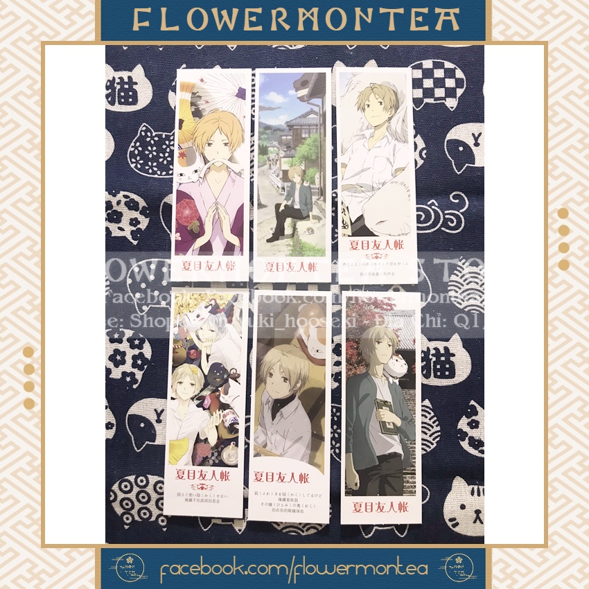 Set 6 Thẻ Đánh Dấu Sách | Bookmark Giấy - Natsume's Book Of Friends | Hữu Nhân Sổ