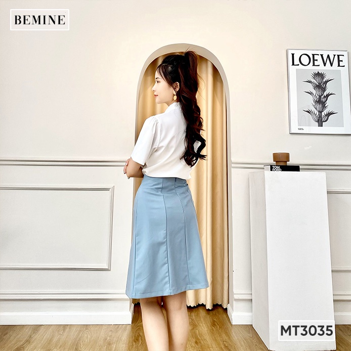 Set chân váy áo cổ nơ phối BEMINE MT3035XANH