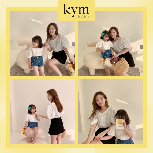 [FORM ĐẶC BIỆT XEM KỸ BẢNG SIZE] Áo blouse ngắn tay tay phồng cho bé gái A498