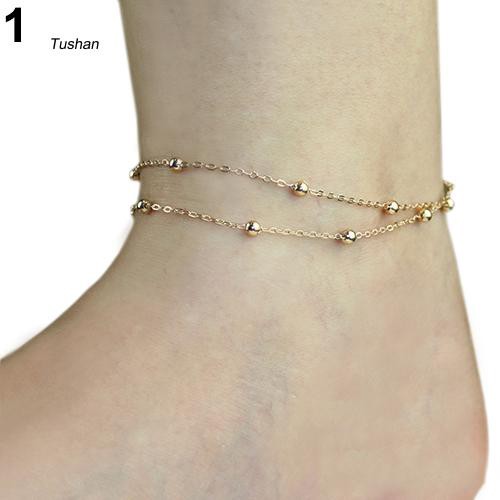 TUSH_Sexy Double Layer Bracelet Ankle Chain Anklet Hand Chain Beads Lady Jewelry Gift | BigBuy360 - bigbuy360.vn