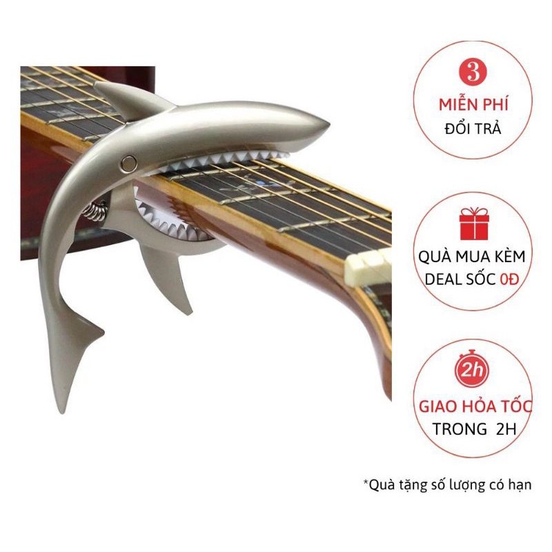 Kẹp capo cá mập cao cấp cho ddanf guitar Acoustic và classic