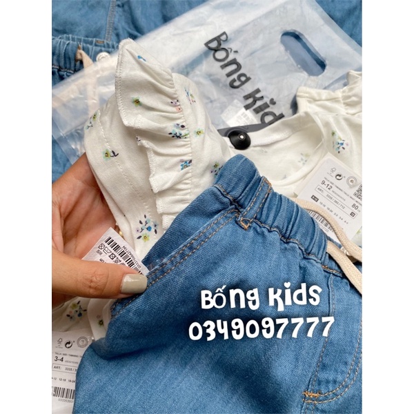 Bộ Hè Bé Gái Hoa Denim ZR(bán lẻ áo lẻ quần)