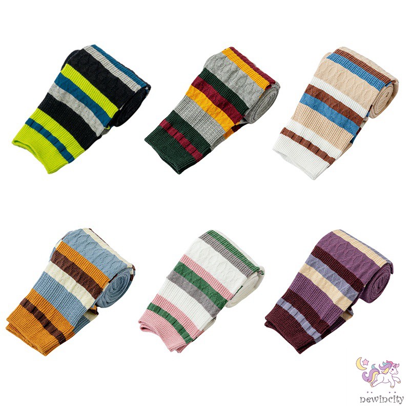 Quần Legging Họa Tiết Kẻ Sọc Màu Tương Phản Dành Cho Bé