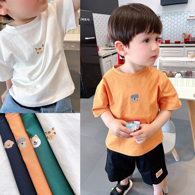 Áo Thun Cotton Mỏng Mùa Hè Tay Cộc Nhiều Màu Sắc Thân Thiện Với Làn Da Dễ Phối Đồ Phong Cách Phương Tây Cho Trẻ Em