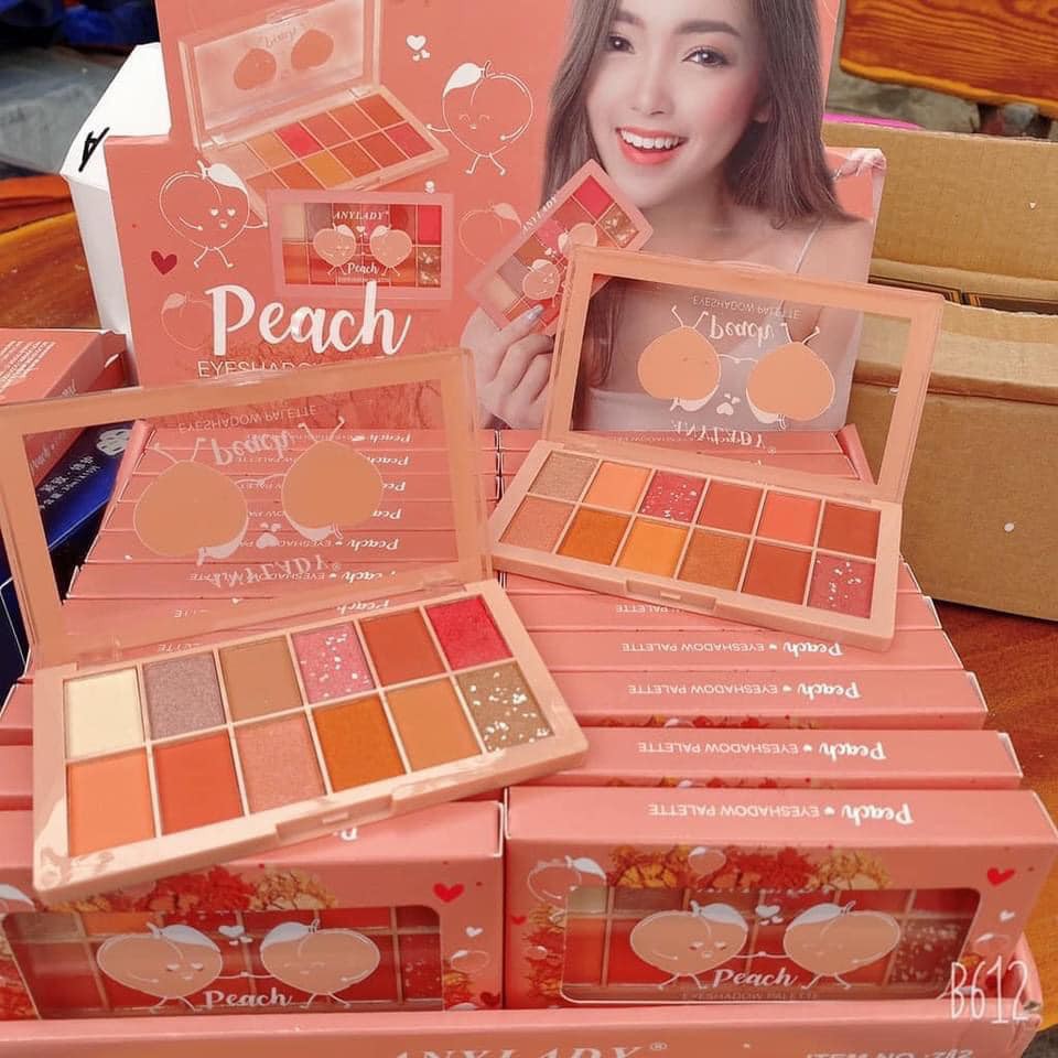 PHẤN MẮT 12 Ô PEACH ANYLADY Tông Cam