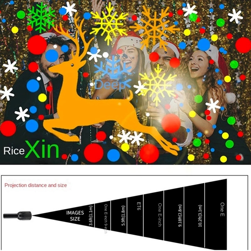 [Hàng Giáng Sinh] Đèn Chiếu Xoay Độ Sáng Cao / Độ Sáng Cao Chống Thấm Nước Hình Ông Già Noel / Người Tuyết Trong Nhà /