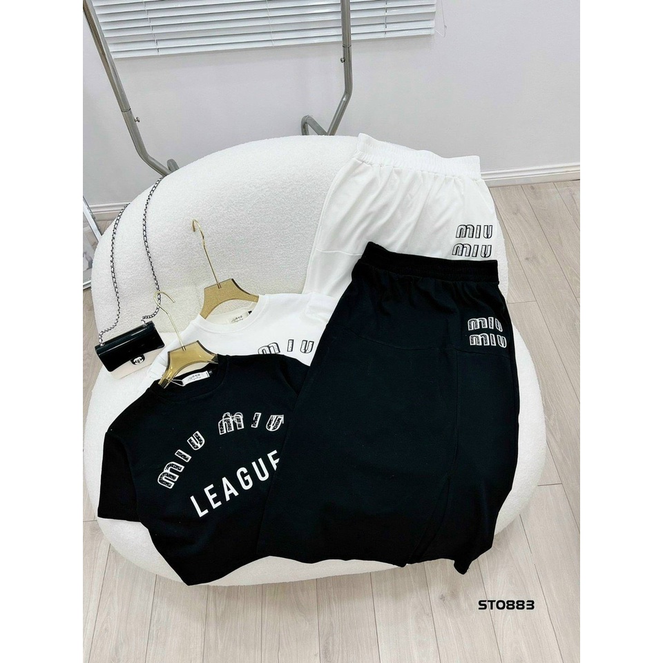 Set Bộ Nữ Áo Croptop Kèm Chân Váy Xẻ Tà Chất Liệu Thun Gân Co Dãn Thoải Mái Sẵn 2 Màu Đen, Trắng Thời Trang Nữ Mp