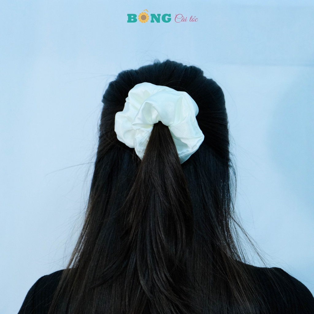 Dây buộc tóc scrunchies phi bóng đường kính 11cm SR40 - scrunchies BÔNG Cài Tóc