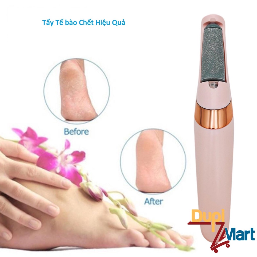 Máy mài gói chân tẩy tế bào chết sạc pin tích điện 2 đầu mài tiện lợi - Máy chà gót chân tích hợp đèn trợ sáng