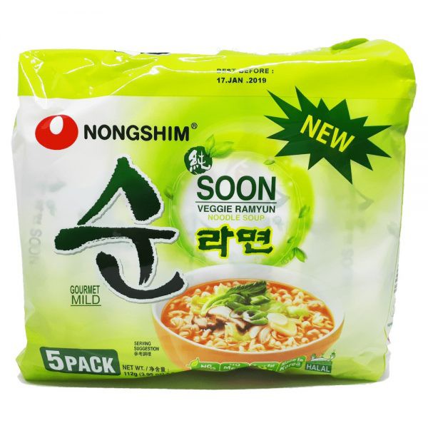 Lốc 5 Gói Mì chay Soon Veggie Nongshim 112g | BigBuy360 - bigbuy360.vn