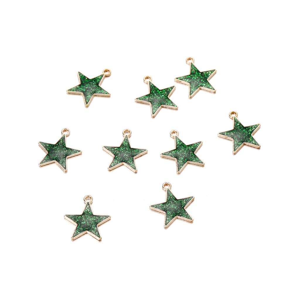 Bộ 10 mặt dây chuyền vòng tay St.kunkka hình ngôi sao nhỏ bằng hợp kim nhiều màu sắc