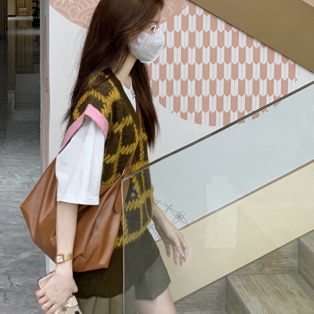 Áo len không tay dáng rộng màu sắc thời trang cho nữ