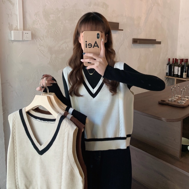 Áo len cổ chữ V không tay phong cách Hàn Quốc cho nữ với 4 màu tùy chọn
 | BigBuy360 - bigbuy360.vn