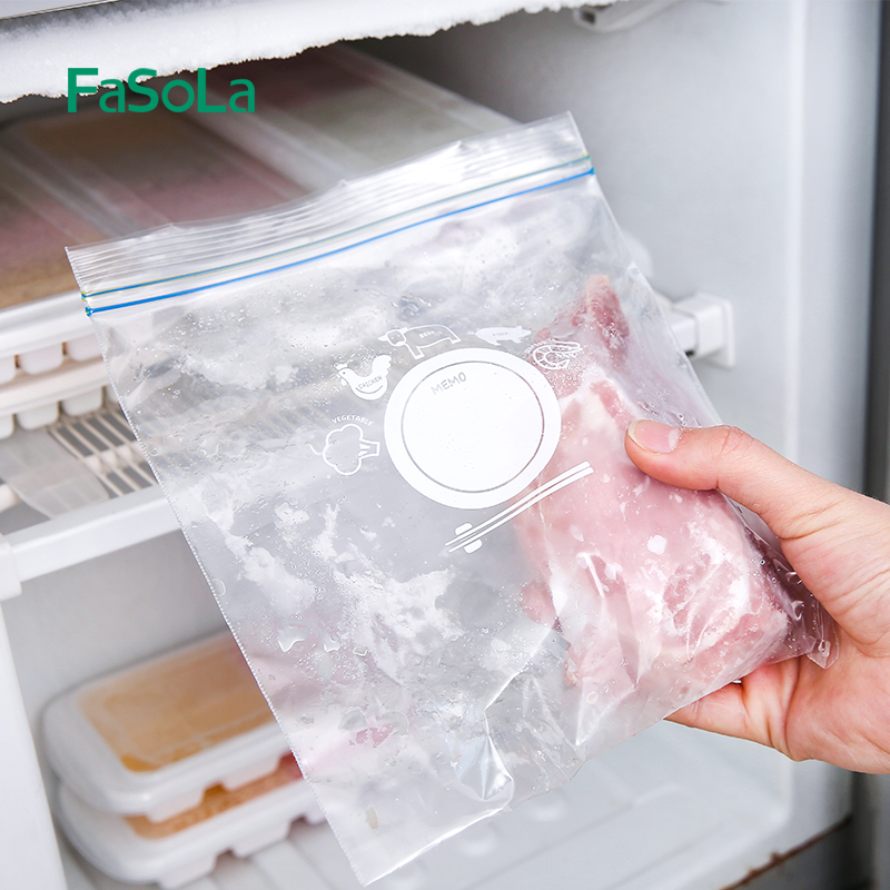 Japan FaSoLa fresh-keeping bag compact bag refrigerator food fruit sealed bag zipper type ziplock bag medium large