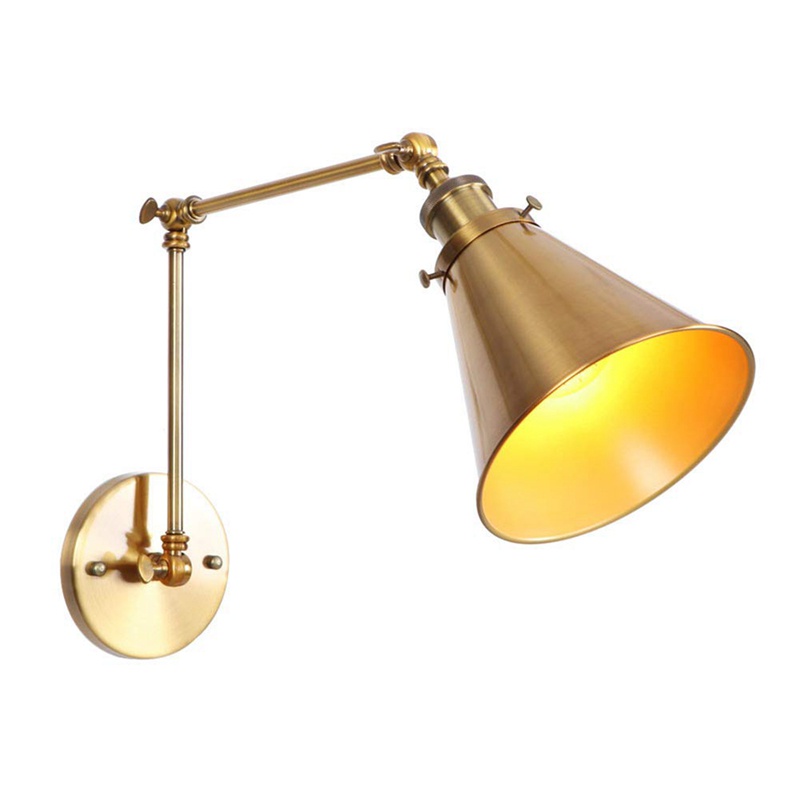 Đèn Gắn Tường Hình Nón Bằng Đồng Thau Có Thể Điều Chỉnh Dùng Trang Trí Nhà Cửa / Quán Bar / Nhà Cửa