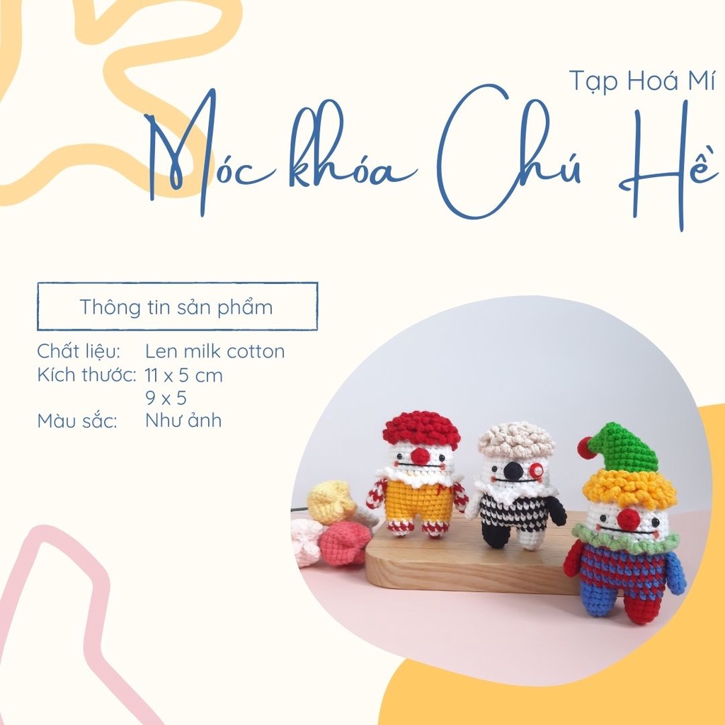 MÓC KHÓA LEN CHÚ HỀ HANDMADE ĐÁNG YÊU