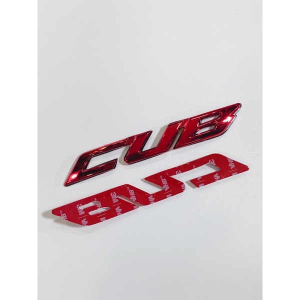 Cặp tem chữ Cub CUB nhựa cứng dáng cong dán trang trí xe