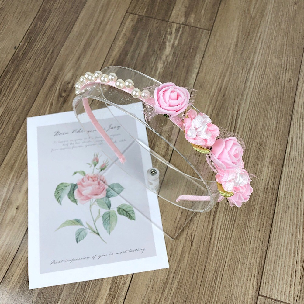Cài Tóc Bờm Tóc Hoa Hồng Xốp Màu Đỏ, Hồng, Xanh Dương Xinh Xinh Cho Bé Gái Tiểu Thư CT03 - Doni House