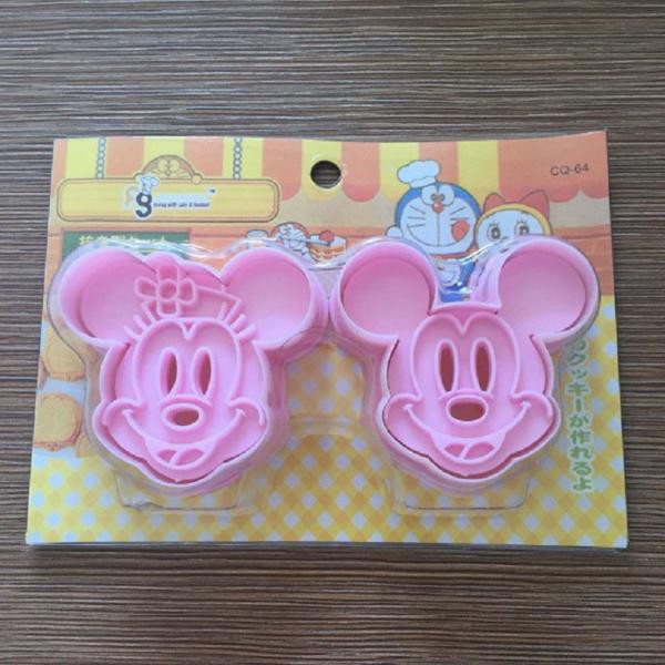 HCM - Bộ 2 khuôn cutter Mickey Minnie CA152 làm bánh quy cho bé, cắt fondant
