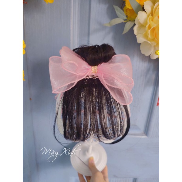 Băng đô tóc giả nơ bèo xinh cho bé