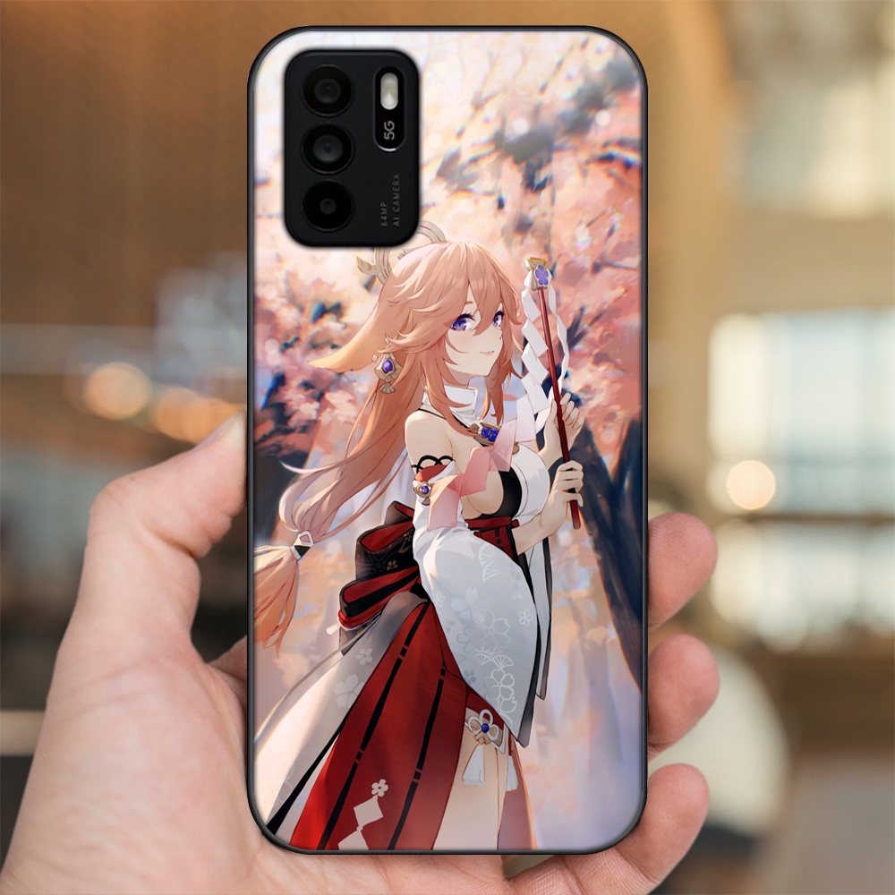 Ốp lưng Oppo Reno 6Z 5G viền đen in hình Yae Miko Genshin Impact