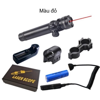 Đèn Laze Núm Vặn Chỉnh Tia Xanh Trọn Bộ Cao Cấp.Đèn Laser Cực Mạnh - Bút Laser Scope Chỉnh Tia Đỏ.