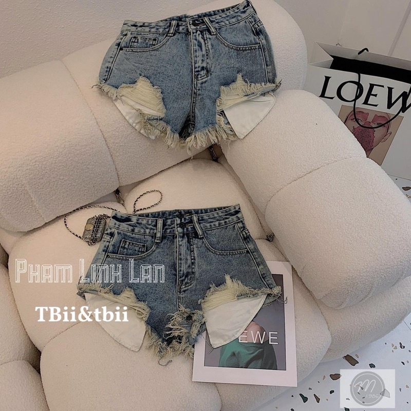Quần short jean nữ rách lộ túi, quần đùi nữ đi biển đi chơi sexy