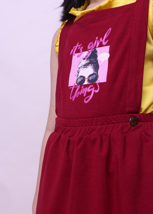 Chân váy yếm thời trang Jadiny cho bé gái màu đỏ