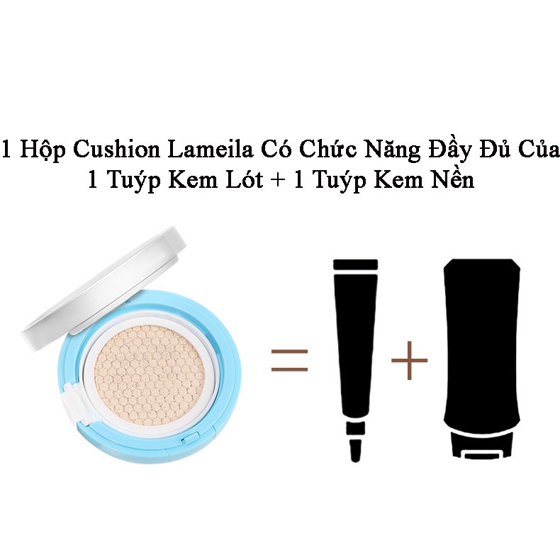 Phấn nước Cushion BB Cream Lameila hộp màu xanh hoạ tiết chiếc ô - Sản Phẩm Chính Hãng