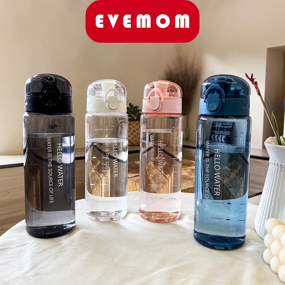 Bình Đựng Nước Nhựa Thể Thao Đẹp Cute Dễ Thương 780ml EVEMOM STORE BN001