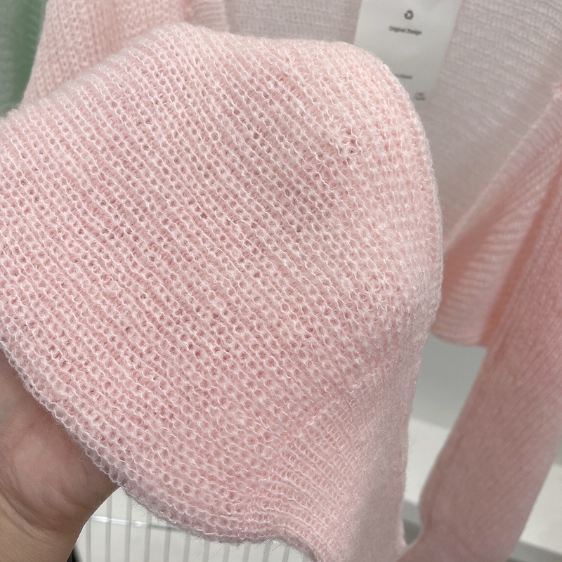 C&m Áo Cardigan Dệt Kim Lụa Lạnh Mỏng Tay Dài Dáng Rộng Chống Nắng Mùa Hè Màu Trắng