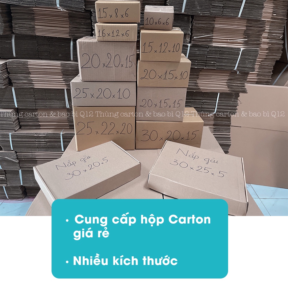 Hộp carton đóng hàng hóa size 20x8x8 - combo 10 hộp, hộp đóng hàng